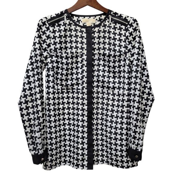 Michael Kors Women's Black & White Blouse Size 6 Excellent Condition - Picture 1 of 10